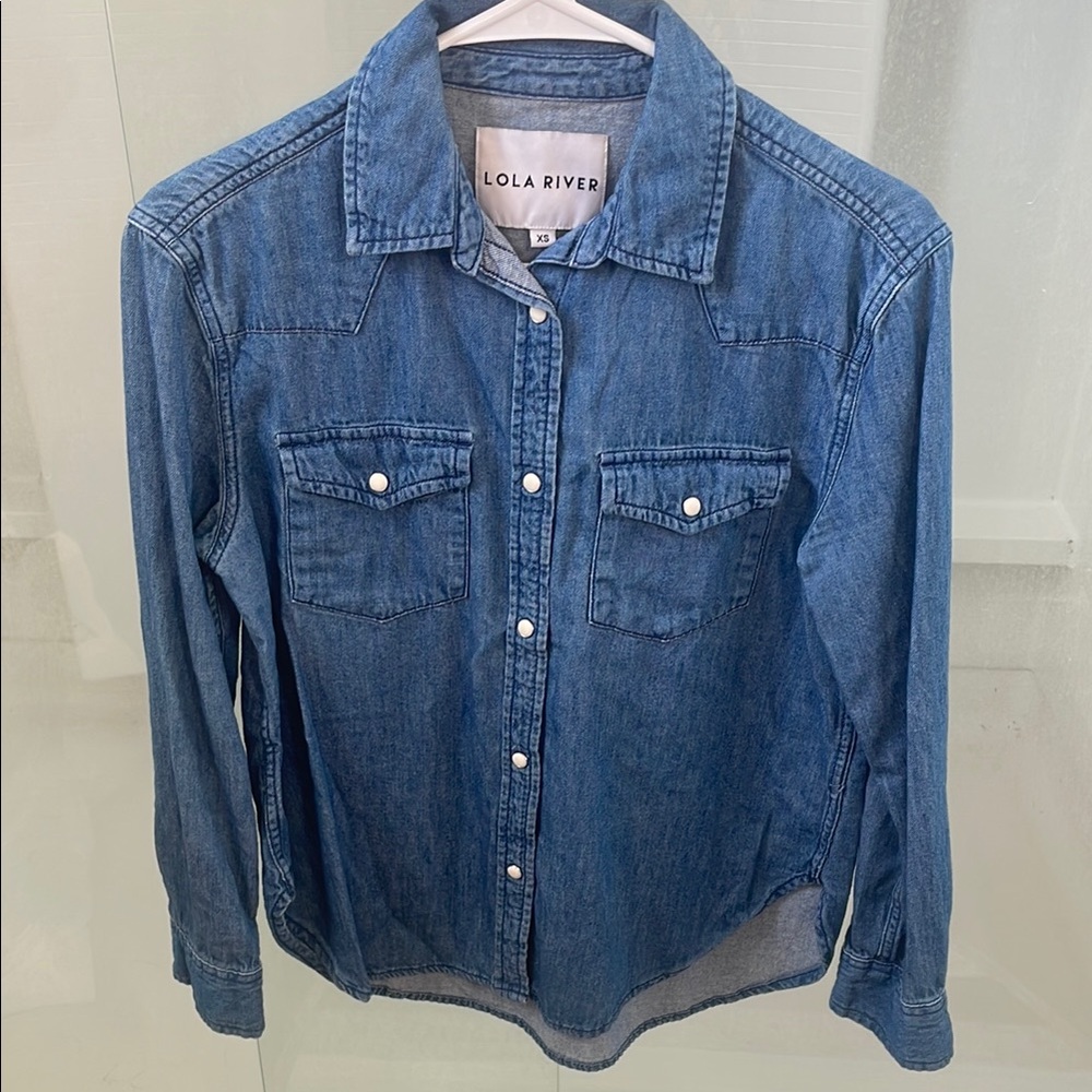 Lola Blue Denim Button Down Shirt